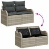 vidaXL Garten-Sofa-Set mit Kissen 6 pcs Hellgrau Poly Rattan