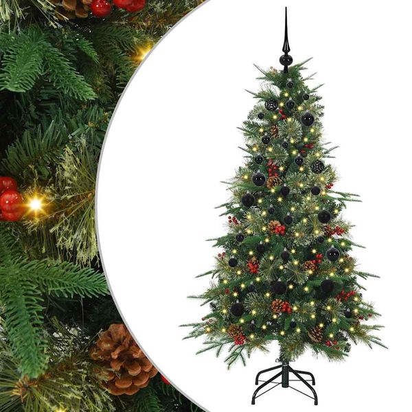 vidaXL K&uuml;nstlicher klappbarer Weihnachtsbaum Gr&uuml;n 150 cm PE und PVC