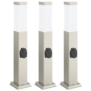 vidaXL Pollerleuchten mit Auslass 3 Stk. 50 cm Edelstahl IP44