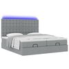 vidaXL Ottoman-Bett mit Matratzen & LEDs Hellgrau 160x200 cm Stoff