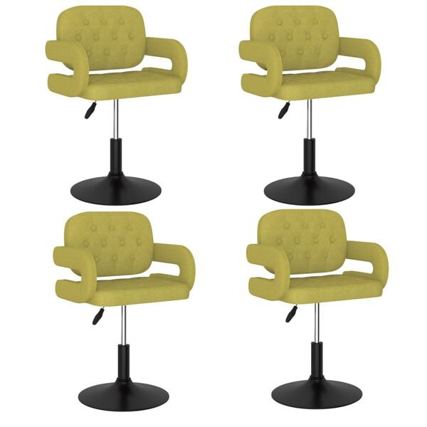 vidaXL Esszimmerst&uuml;hle 4 Stk. Drehbar Gr&uuml;n Stoff