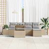vidaXL Gartensofa-set mit Kissen 6 pcs Beige und Hellgrau Poly-Rattan