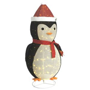 vidaXL Weihnachtsdekoration Pinguin-Figur LED Luxus-Gewebe 180 cm