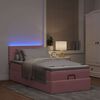 vidaXL Ottomane Bett mit Matratze & LEDs Rosa 80x200 cm Samt