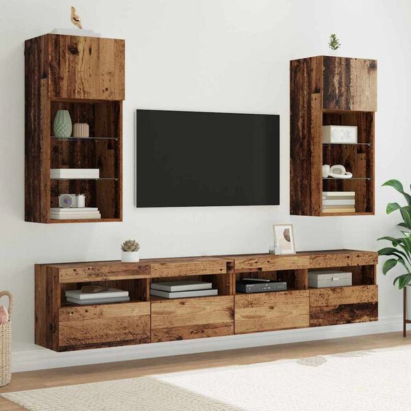 vidaXL Wandmontierte TV-Schr&auml;nke 2 pcs Altholz 40,5 x 30 x 90 cm
