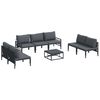 vidaXL Gartensofa-set 8 stk. Schwarz Stahl