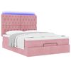 vidaXL Ottoman-Bett mit Matratzen & LEDs Rosa 140x200 cm Samt