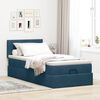 vidaXL Ottoman-Bett mit Matratze & LEDs Dunkelblau 90x190 cm Samt