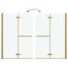 vidaXL Duschabtrennung Transparent und Gold 95 x 140 cm