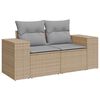 vidaXL Gartensofa-set mit Kissen 9 pcs Beige und Hellgrau Poly-Rattan
