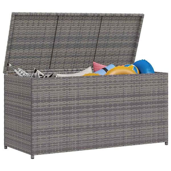 vidaXL Garten-Auflagenbox Grau 120x50x60 cm Poly Rattan