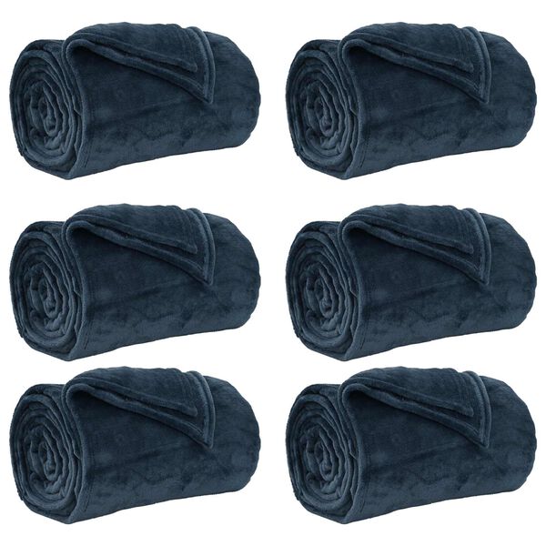 vidaXL Wohndecken 6 pcs Marineblau 220 x 240 cm Fleece