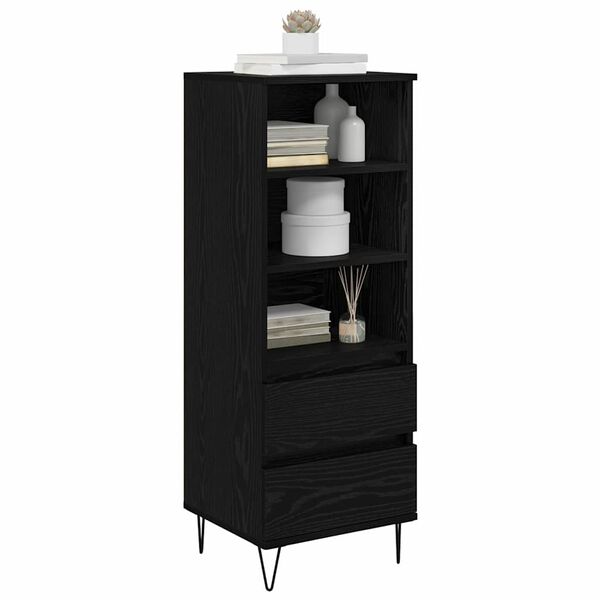 vidaXL Highboard Schwarz Eichen-Optik 40 x 36 x 110 cm Holzwerkstoff