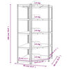vidaXL Eck-Schwerlastregal 5 B&ouml;den Grau Stahl & Holzwerkstoff