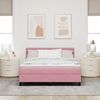 vidaXL Boxspringbett mit Matratze mit Kopfteil Rosa 160 x 200 cm Samt