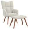 vidaXL Relaxsessel mit Hocker Cremewei&szlig; Samt