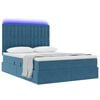vidaXL Bett mit Stauraum und LED mit LED Dunkelblau 140 x 200 cm Samt