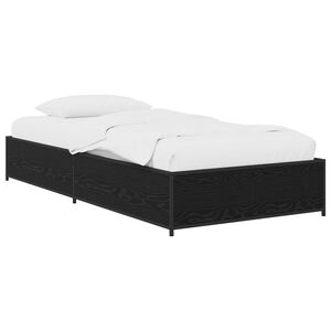 vidaXL Bettrahmen Schwarze Eiche 80 x 200 cm Holzwerkstoff
