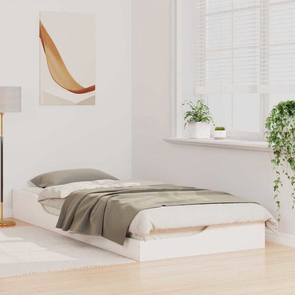 vidaXL Bettrahmen Weiß 100 x 210 cm Massives Kiefernholz