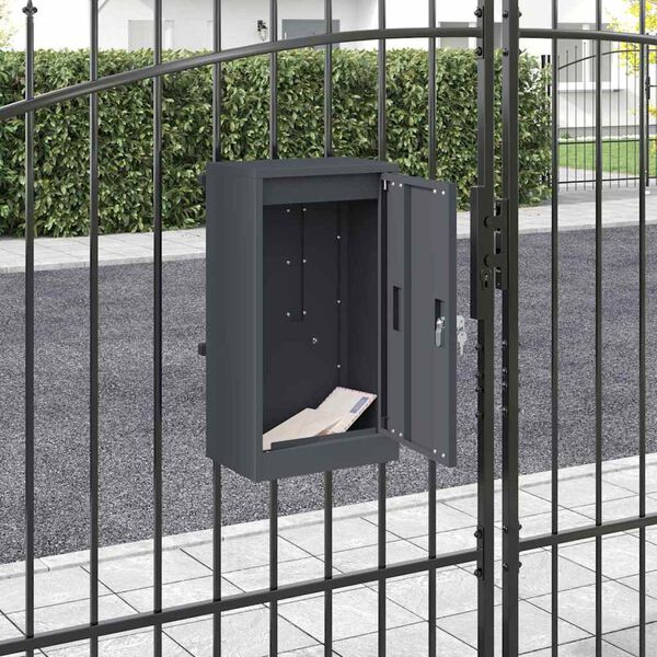 vidaXL Briefkasten Anthrazit 30 x 23 x 55 cm Stahl