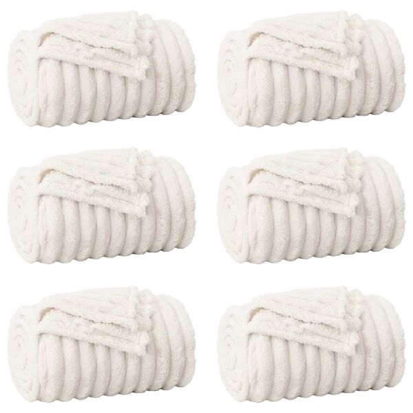vidaXL Wohndecken 6 pcs Creme 150 x 130 cm Fleece