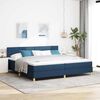 vidaXL LED Boxspringbett mit Matratze mit LED Blau 200 x 200 cm Stoff