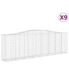 vidaXL Gabionen mit Hochbogen 9 Stk. 400x50x120/140cm Verzinktes Eisen