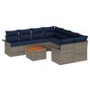 vidaXL Gartensofa-set mit Kissen 9 pcs Grau Poly-Rattan