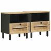 vidaXL Nachttisch 2 stk. Natur 40 x 33 x 46 cm Massivholz Mango