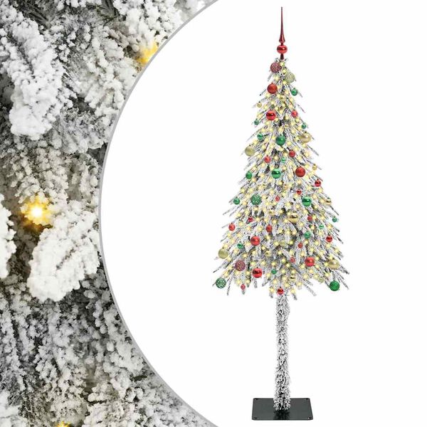 vidaXL Weihnachtsbaum mit 300 LEDs Wei&szlig; 210 cm PE und Stahl