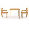 vidaXL 3-tlg. Garten-Essgruppe Massivholz Teak