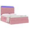 vidaXL Bett mit Stauraum und LED mit Matratze Rosa 140 x 190 cm Samt