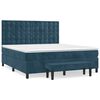 vidaXL Boxspringbett mit Matratze Dunkelblau 160x200 cm Samt