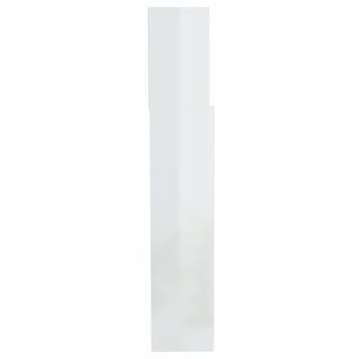vidaXL Kopfteil mit Ablagen Hochglanz-Weiß 200x19x103,5 cm