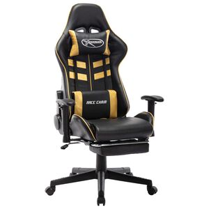 vidaXL Gaming-Stuhl mit Fu&szlig;st&uuml;tze Schwarz und Golden Kunstleder