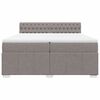 vidaXL Boxspringbett mit Matratze Taupe 200x200 cm Stoff