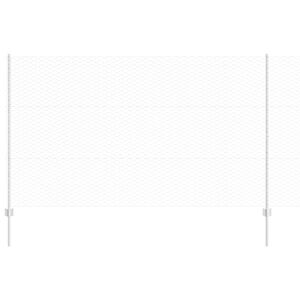vidaXL Sechseckzaun mit Pfosten 25 x 1,4 m Verzinkter Stahl Silber