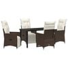vidaXL Garten Essgruppe 5 stk. Braun Poly-Rattan