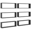 vidaXL W&uuml;rfelregale 6 Stk. Hochglanz-Grau 80x15x26,5 cm Holzwerkstoff