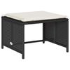 vidaXL 5-tlg. Garten-Sofagarnitur Kissen Stapelbar Schwarz Poly Rattan