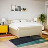 vidaXL Boxspringbett mit Matratze Creme 180x200 cm Stoff