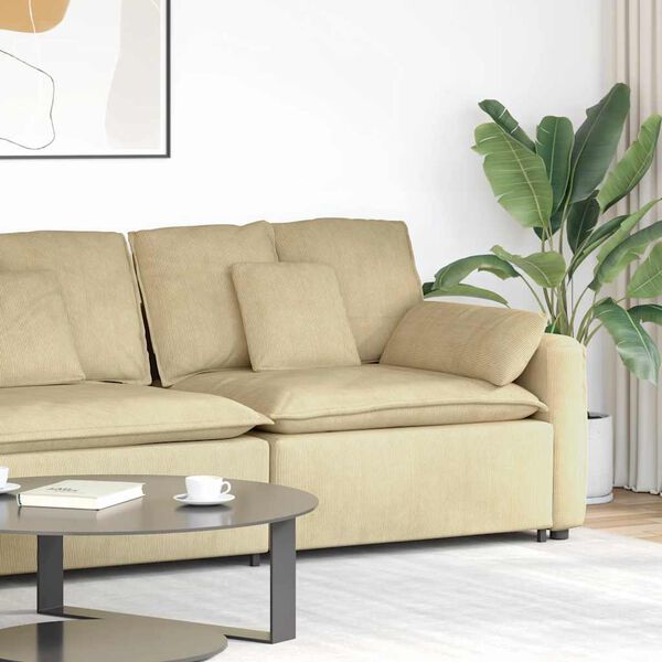 vidaXL Modulares Sofa Endmodul mit Armlehne Kissen Graugrün 100cm
