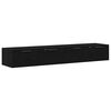 vidaXL Wandmontierter Schrank Wandhalterung 2 pcs Schwarz Eichen-Optik