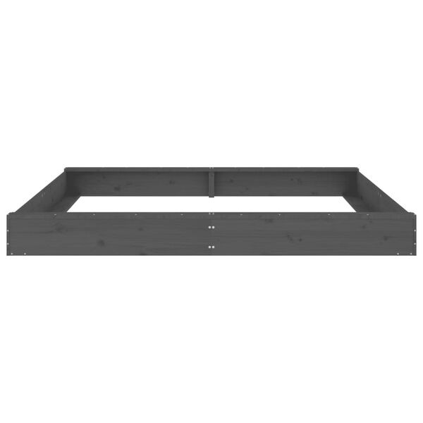 vidaXL Sandkasten mit Sitzen Grau Quadratisch Massivholz Kiefer