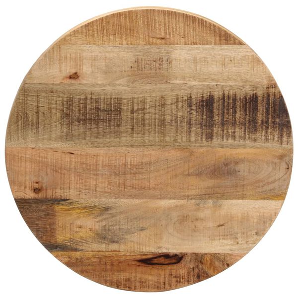 vidaXL Tischplatte Ø 40x1,5 cm Rund Raues Massives Mangoholz