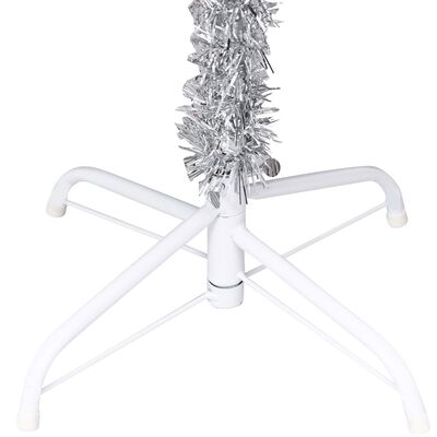 vidaXL Künstlicher Weihnachtsbaum mit LEDs & Ständer Silbern 150cm PET