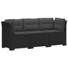 vidaXL 3-Sitzer Garten Sofa mit Kissen Rattan-Look PP Anthrazit