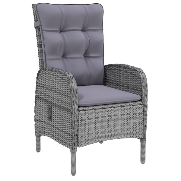 vidaXL 5-tlg. Garten-Essgruppe Poly Rattan Grau