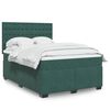 vidaXL Boxspringbett mit Matratze Dunkelgr&uuml;n 140x200 cm Samt