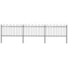 vidaXL Gartenzaun mit Rundbogen Stahl 537 x 100 cm Schwarz